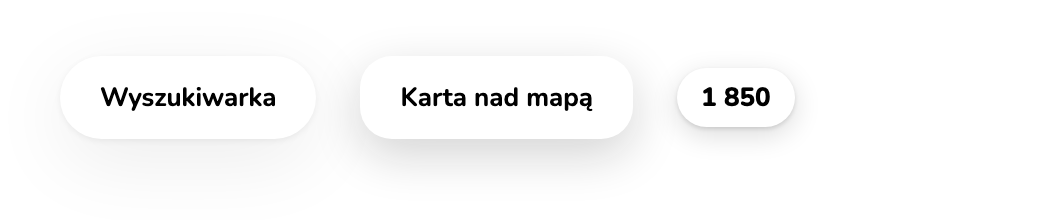 Cienie: wyszukiwarka, karta nad mapą, pinezka